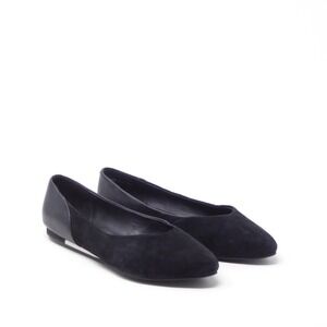 SAVA Lea Flats Black Suede Leather Pointed Toe Slip On Shoes 37W / 6.5W US